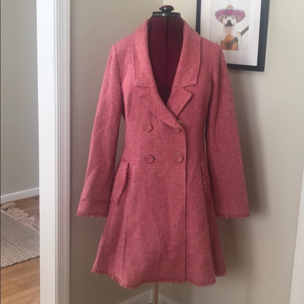 CAbi Pink Tweed Coat